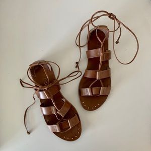 ALDO cognac lace up sandals